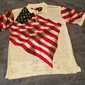 AMERICAN FLAG MENS POLO BY COTTON TRADERS SPORT XL